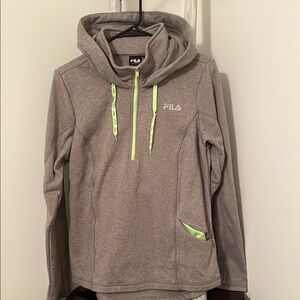 Fila Gray Hoodie with Neon Accents